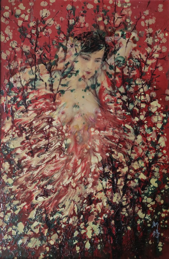 Liu, Feng — The Girl in the Flowering Shrubs
